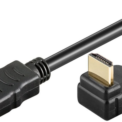 1.5 meter HDMI 2.0 kabel - 4K/60Hz - Haaks omlaag - Zwart