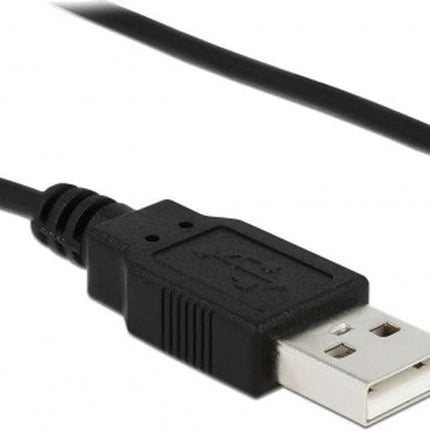 1.5 meter USB-A naar DC voedingsstekker (3.5x1.35 mm) verloopkabel haaks - Zwart