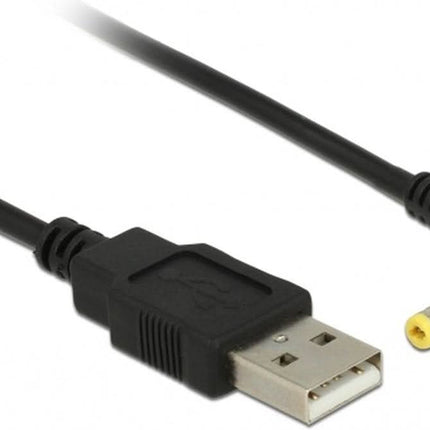 1.5 meter USB A naar DC voedingsstekker (4.0x1.7 mm) verloopkabel haaks - Zwart