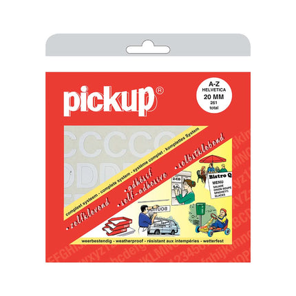 PickUp plakletters boekje Helvetica - 20 mm - Wit