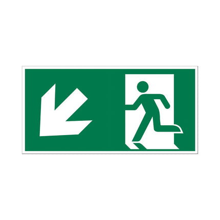 PickUp sticker - vluchtweg - Trap af links - Groen -  30x15 cm