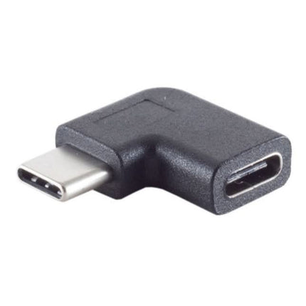 USB-C naar USB-C koppelstuk - USB 3.1 - Tot 10 Gbit/s - Zwart - PD 100 watt - Haaks naar link/rechts