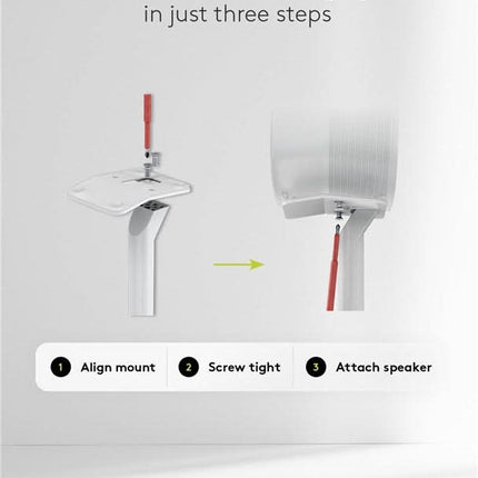 Set van 2 stuks - Vloerstandaard voor Sonos Era 300 - Wit - 71.4 cm