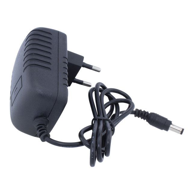 12 volt voeding - 2000 mA - Eurostekker - Zwart