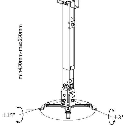 Equip projector muur- en plafondbeugel - Zwart