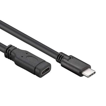 USB-C naar USB-C verlengkabel - USB 3.2 (tot 10 Gbit/s) - 1 meter - PD 60 watt - Zwart
