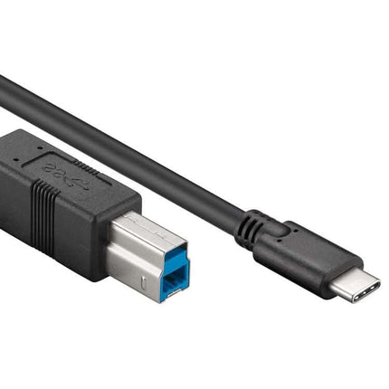 USB 3.0 kabel - USB-C naar USB-B - 1 meter - Zwart