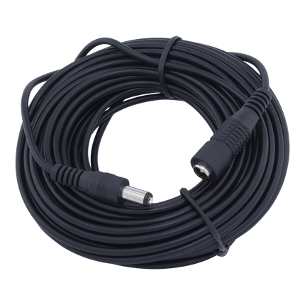 10 meter DC verlengkabel - DC (m) naar DC (v) - 5.5 x 2.1 mm - Zwart - Huismerk
