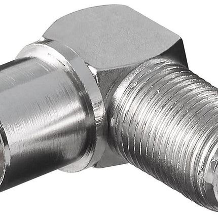 Coax adapter - Coax (m) naar F connector (v) - Haaks