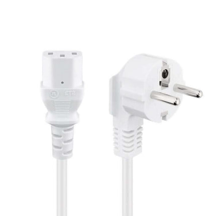 C13 kabel - 1,5 meter - schukostekker naar C13 - haaks - Wit