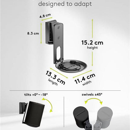 Set van 2 stuks - Muurbeugel voor Sonos Era 100 - Zwart - Kantelbaar & draaibaar