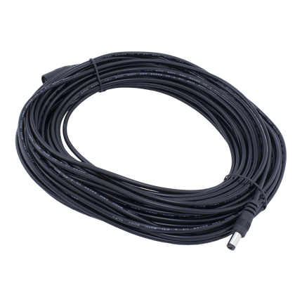 20 meter DC verlengkabel - DC (m) naar DC (v) - 5.5 x 2.1 mm - Zwart - Huismerk