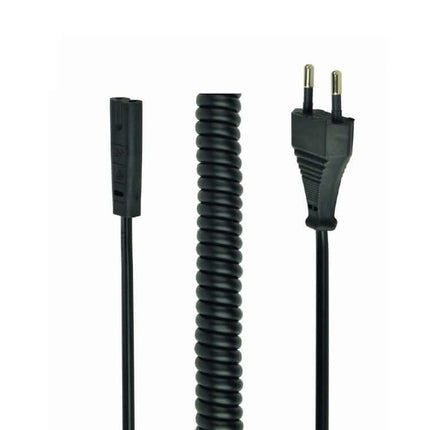 C7 kabel - 30 cm - Eurostekker naar C7 haaks - Zwart