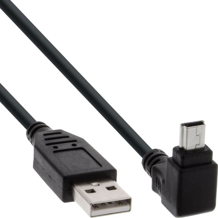 USB-A naar Mini-USB kabel 90° omhoog - 30 cm - Zwart - USB-2.0 - InLine®