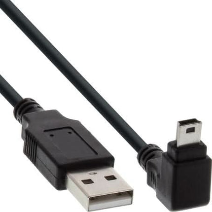 USB-A naar Mini-USB kabel 90° naar benden - 1 meter - Zwart - USB-2.0 - InLine®