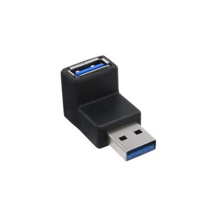 Haakse adapter - USBA (m)-USB A (v) - USB 3.0 - Zwart