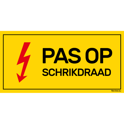 Pas op schrikdraad - 20x10 cm