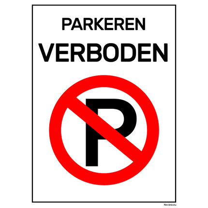 Bord parkeerverbod - 15x20 cm