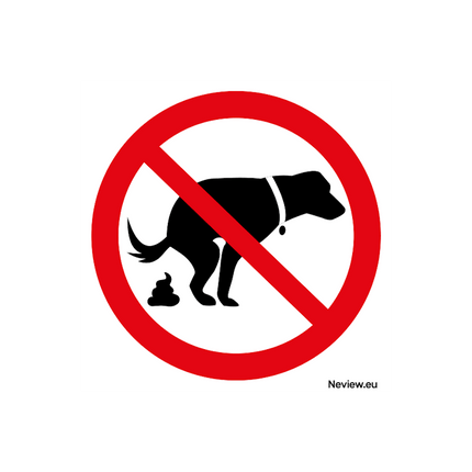 Sticker - verboden te poepen - Hond - 10x10 cm