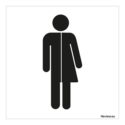 Sticker - Genderneutraal toilet - 10x10 cm