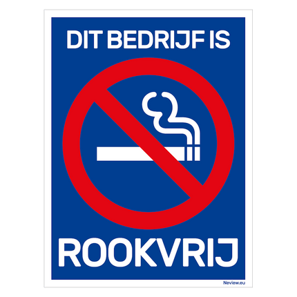 Bord rookvrij bedrijf - 15x20 cm