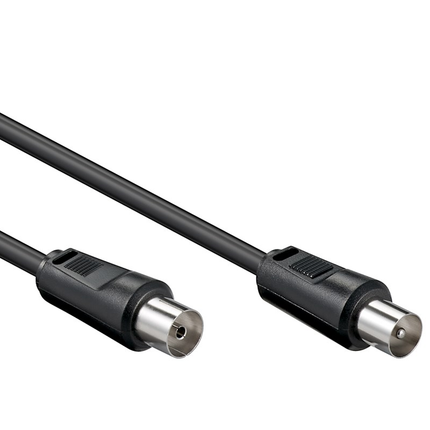 Coaxkabel - 1.5 meter - Coax (IEC) mannelijk naar vrouwelijk - Zwart
