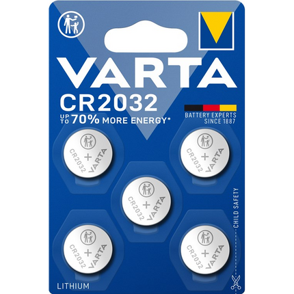 Varta  3 volt Knoopcel batterij CR2032 -  5 stuks