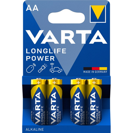 Varta alkaline 1.5 volt LR6/AA batterijen - 4 stuks
