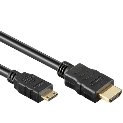 1 meter HDMI 1.4 kabel - 4K/30 Hz - HDMI A naar HDMI C (mini) - Zwart