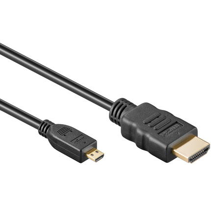 1 meter HDMI 2.0 kabel - 4K/60Hz - HDMI A naar HDMI D (micro) - Zwart