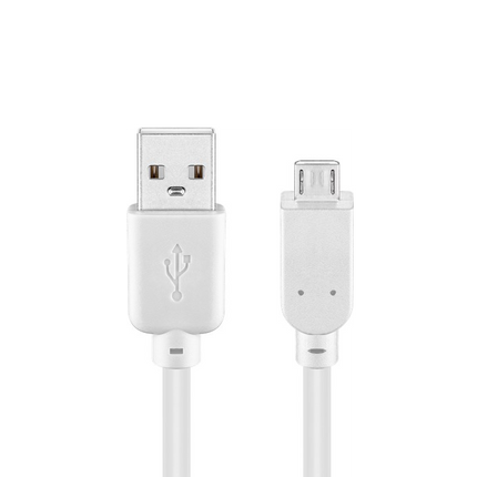 USB-A naar Micro-USB verloopkabel - 3 meter - USB 2.0 - Wit