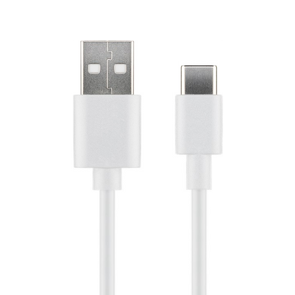 USB 2.0 snellaadkabel met Sync, 15 Watt - USB A naar USB C - 2 meter, Wit (S-CONN)