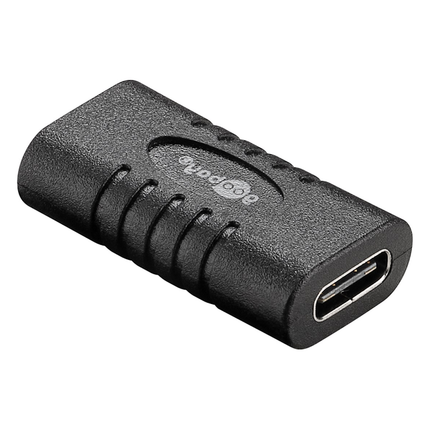 USB-C naar USB-C koppelstuk - USB 3.1 - Tot 10 Gbit/s - PD 60 watt - Zwart