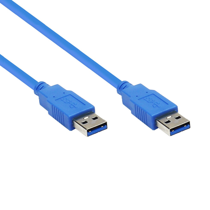 USB A naar USB A kabel - USB 3.0 - 5 meter - Blauw