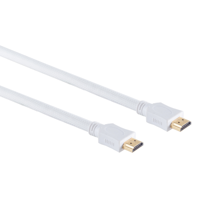 1 meter HDMI 2.0 kabel - 4K/60Hz - Nylon mantel - Wit
