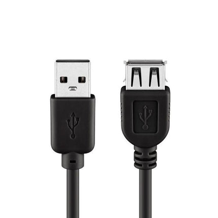 USB 2.0 verlengkabel - Male USB A naar female USB A - 3 meter - Zwart