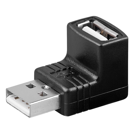 USB 2.0 male naar USB 2.0 female haakse adapter 90°