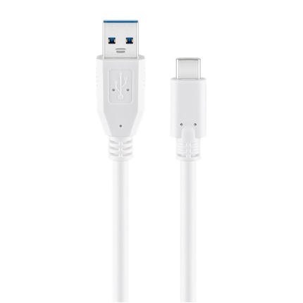 USB-C naar USB-A kabe; - 2 meter - Wit