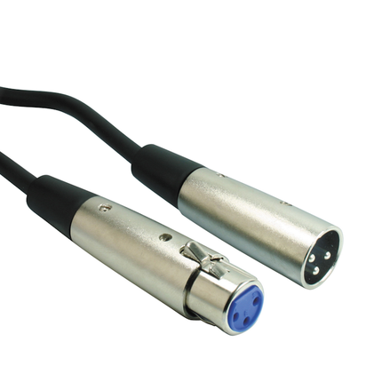 XLR-aansluitkabel – XLR Mannelijk (3-pins) naar XLR Vrouwelijk (3-pins) - 2 meter - Zwart - S-conn - Koper