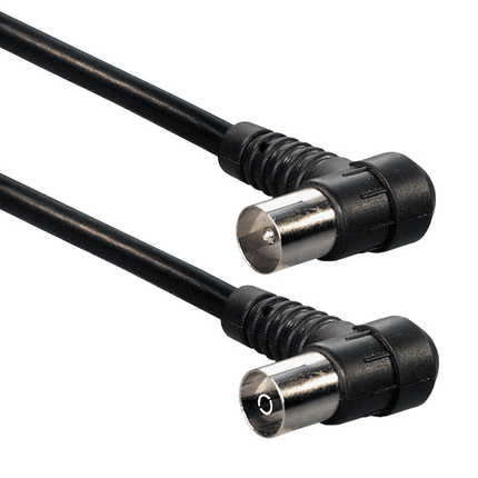 10 meter - Coax (IEC) mannelijk naar vrouwelijk - 2 x haaks
