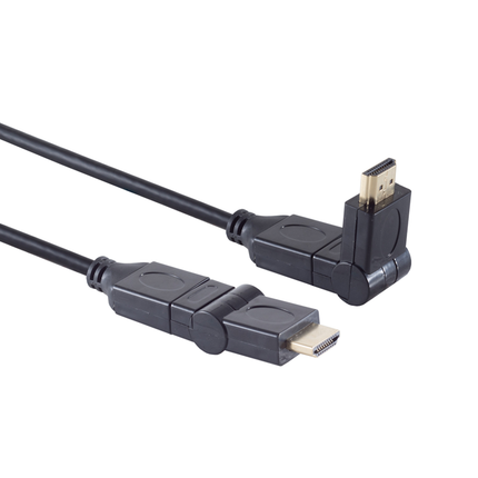 2 meter HDMI 2.0 kabel - 4K/60Hz - Met draaibare stekker - S-conn - Zwart