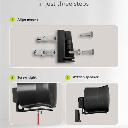 Set van 2 stuks - Muurbeugel voor Sonos Era 300 - Zwart - Kantelbaar & draaibaar