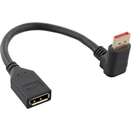 15 cm DisplayPort 1.4 verlengkabel - 8K/60Hz - Haaks omlaag - 100% koper - Zwart