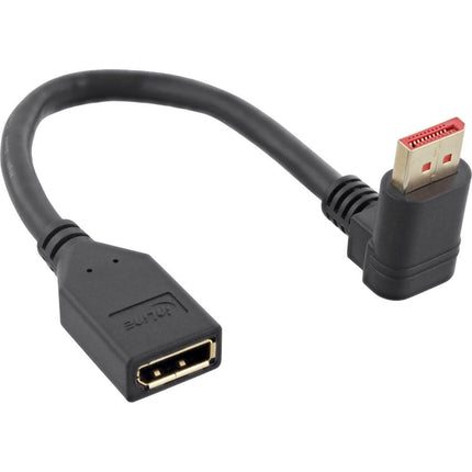 15 cm DisplayPort 1.4 verlengkabel - 8K/60Hz - Haaks omhoog - 100% koper - Zwart