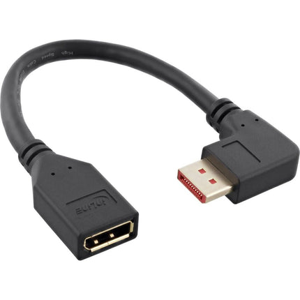 15 cm DisplayPort 1.4 verlengkabel - 8K/60Hz - Haaks naar rechts - 100% koper - Zwart