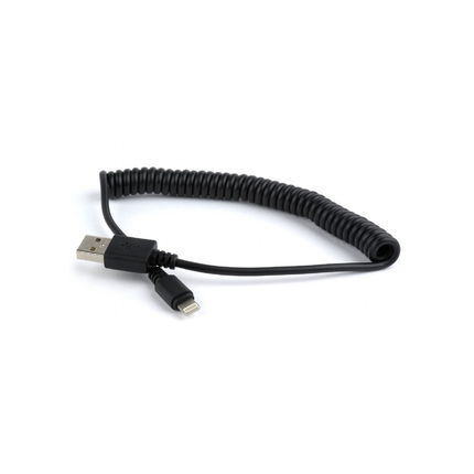 USB spiraal-laadkabel voor iPhone - 1.5 meter - zwart