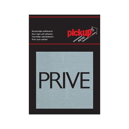 Pickup bord Route Alu Picto - Privé  - 8x8 cm