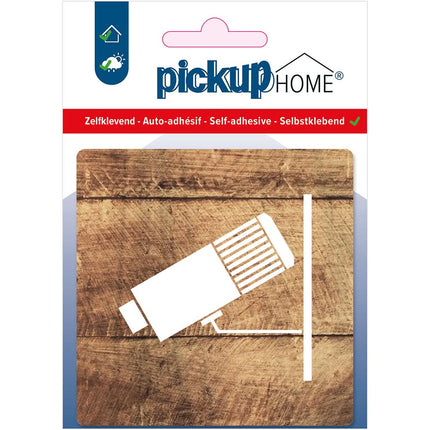 Pickup Route Acryl bordje camerabewaking - Hout - 9x9 cm