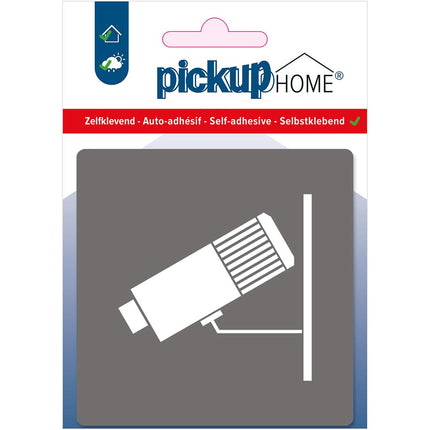 Pickup bord Route Acryl bordje camerabewaking - Grijs - 9x9 cm