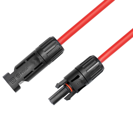 6 mm² Solar kabel met MC 4 connector - Male -> Female - 8 meter - Rood
